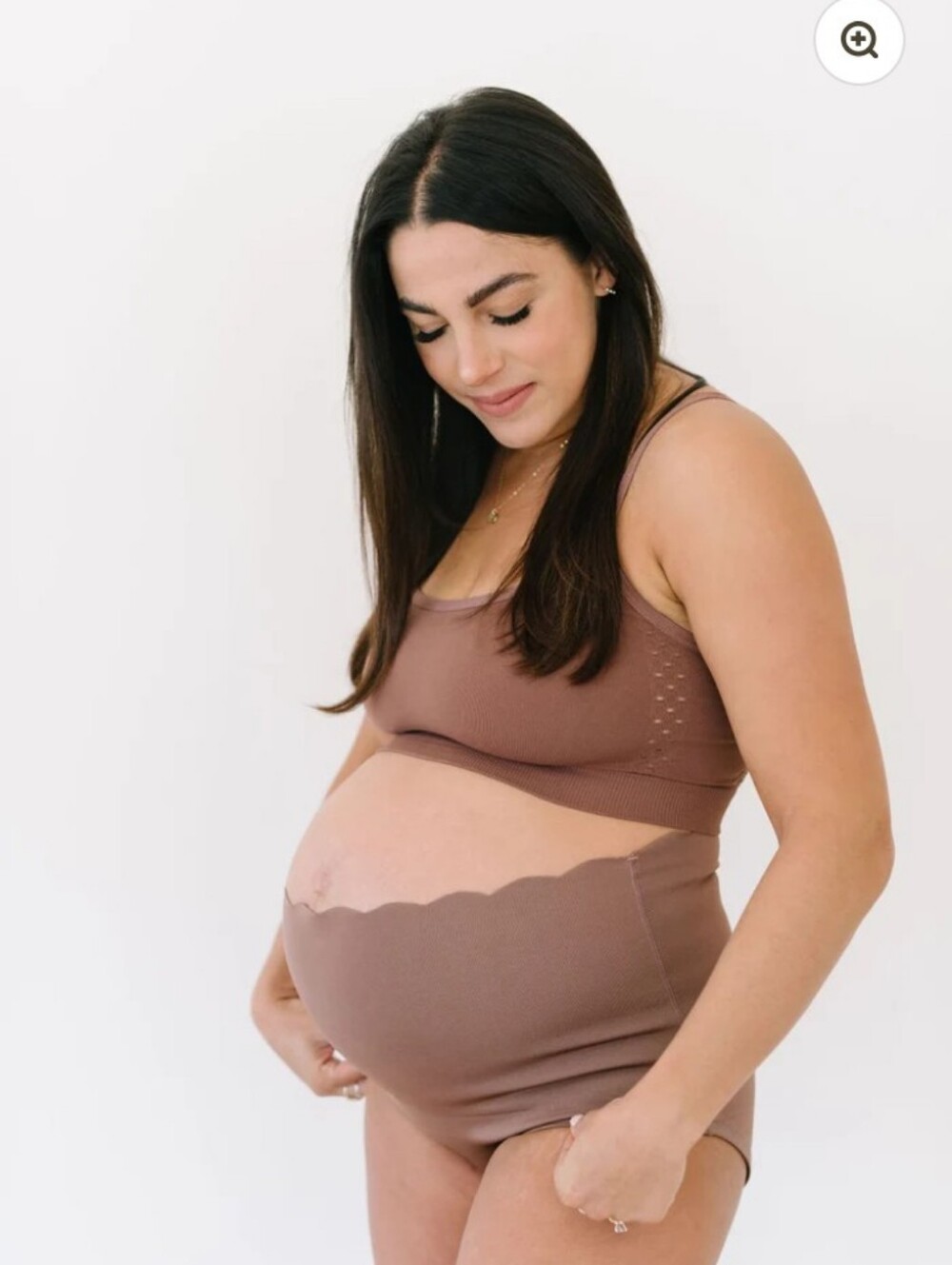 Baobei Adore Maternity & Nursing Seamless Lace-Trim Bralette in Toasted Taupe